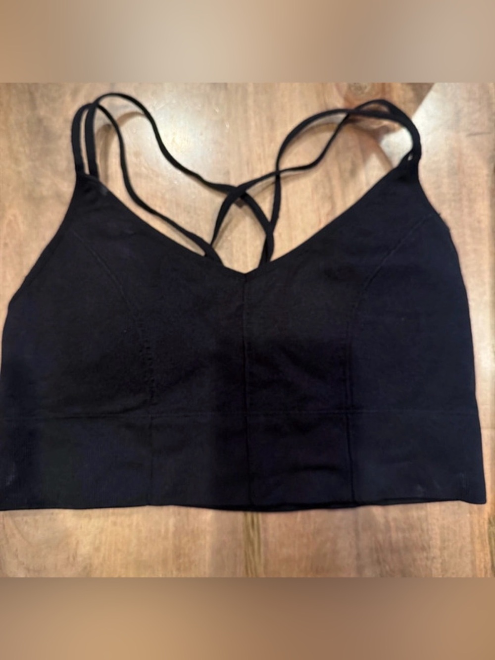 Forever 21 Branded Black Strappy Bralette Sz large
